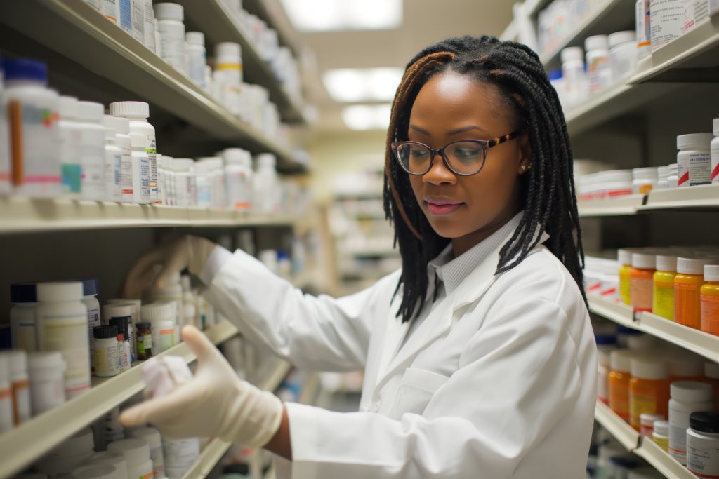 Decorative image of a pharmacist