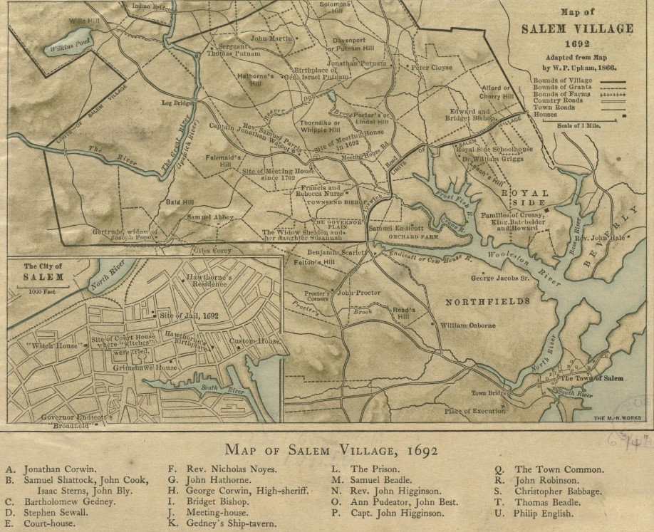 Map Of Salem Village 1692