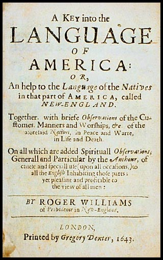 A Key Into The Language Of America, Title Page