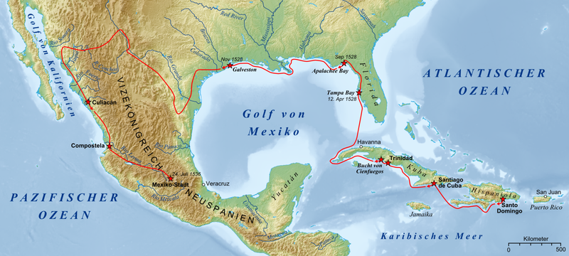 Map of the Expedition of Cabeza de Vaca