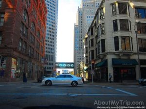 street level photo of cars on city street