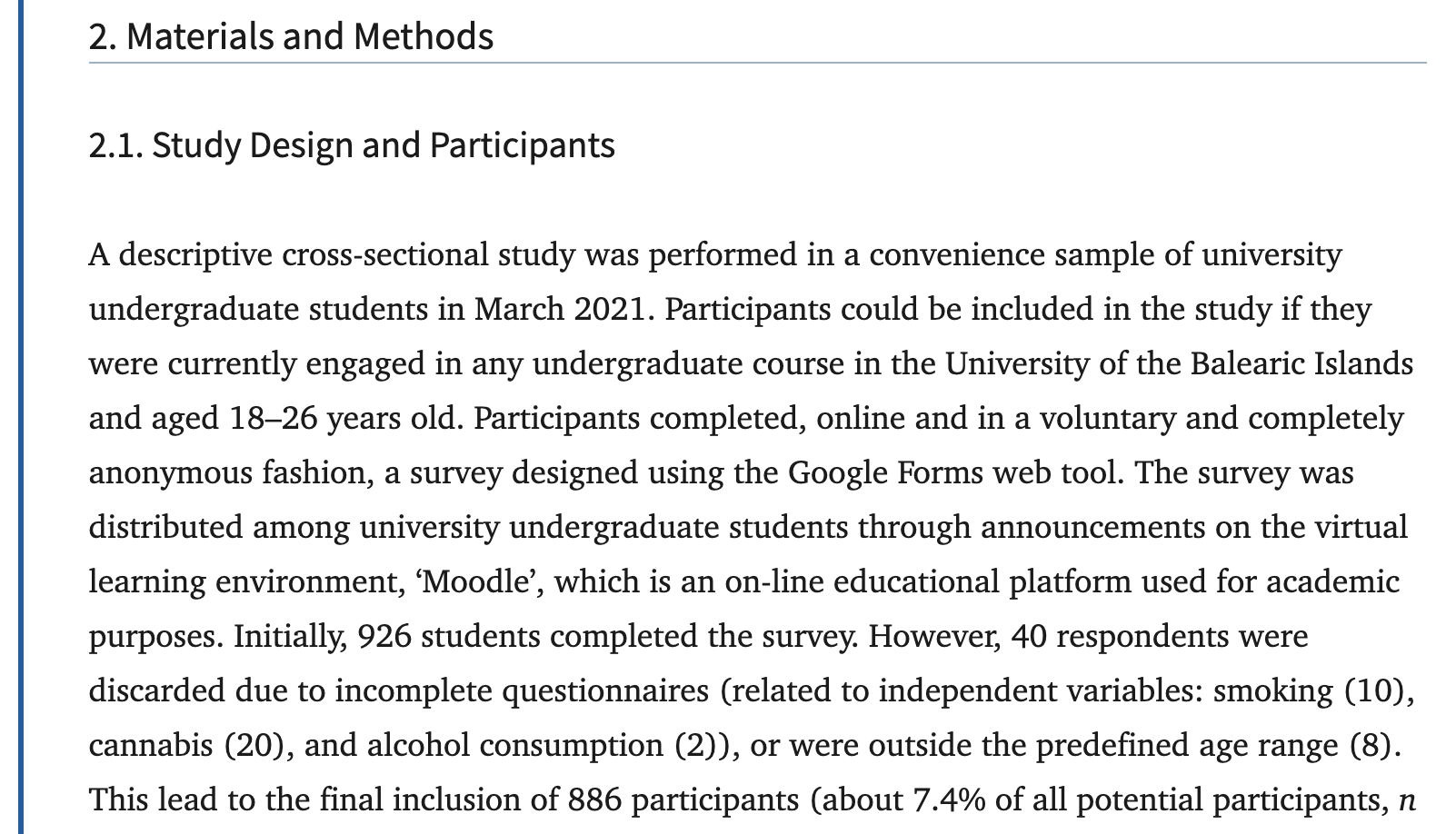 Screenshot of part of the methods section of Reira-Sampol et al. (2022).