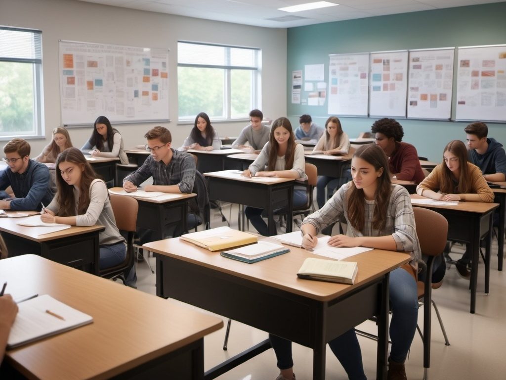 Students in a classroom.